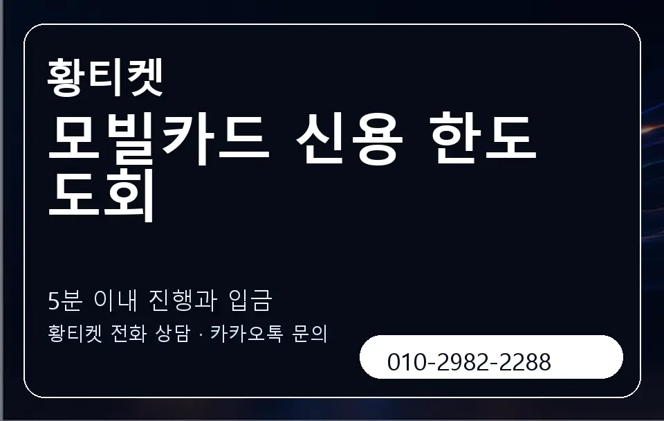모빌카드 신용 한도 도회 황티켓 캐러셀 6