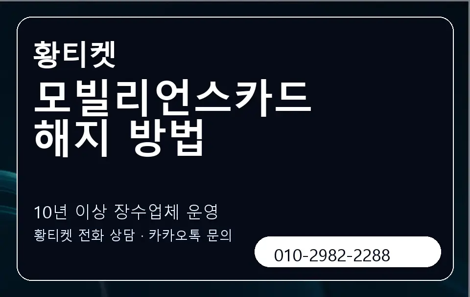 모빌리언스카드 해지 방법 황티켓 캐러셀 5