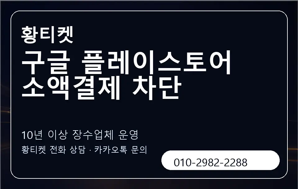 구글 플레이스토어 소액결제 차단 황티켓 캐러셀 5