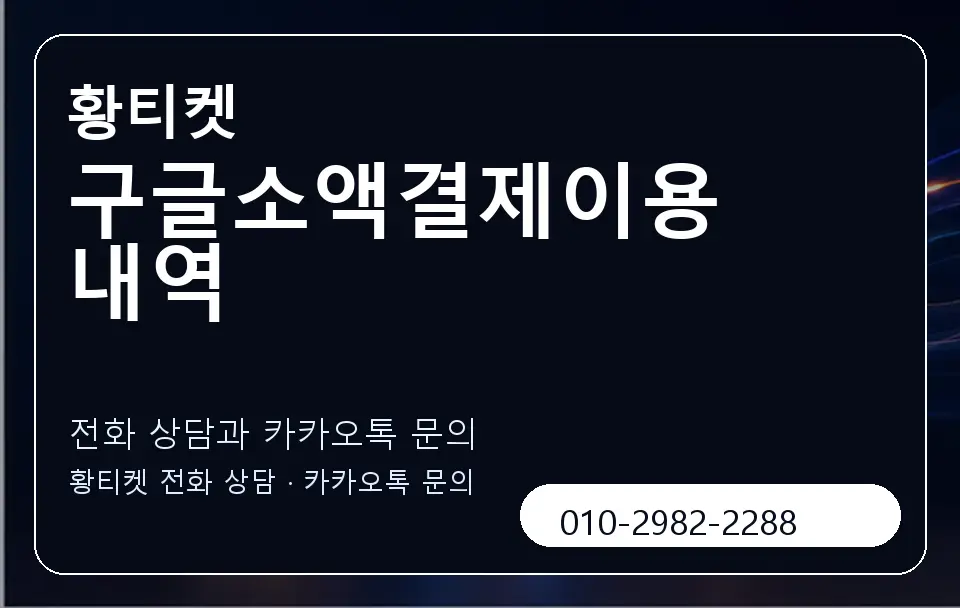 구글소액결제이용내역 황티켓 캐러셀 1