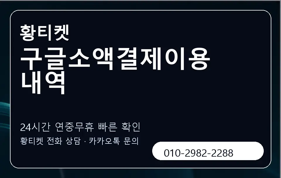 구글소액결제이용내역 황티켓 캐러셀 2
