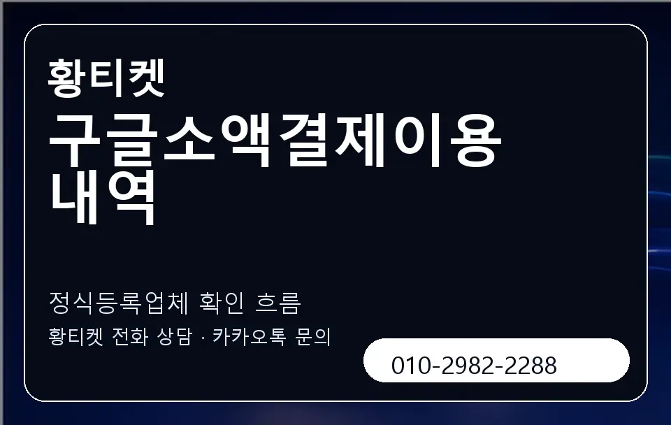 구글소액결제이용내역 황티켓 캐러셀 4
