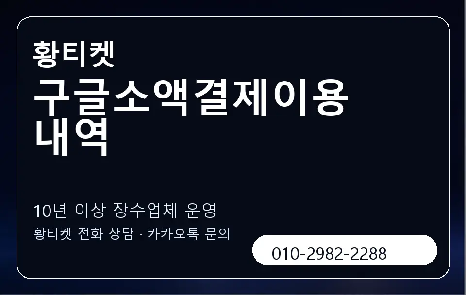 구글소액결제이용내역 황티켓 캐러셀 5