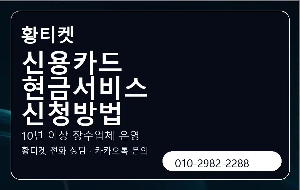 신용카드 현금서비스 신청방법 황티켓 캐러셀 5