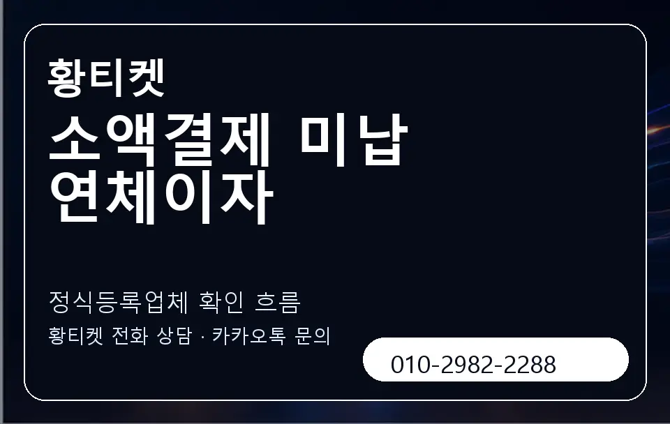 소액결제 미납 연체이자 황티켓 캐러셀 4