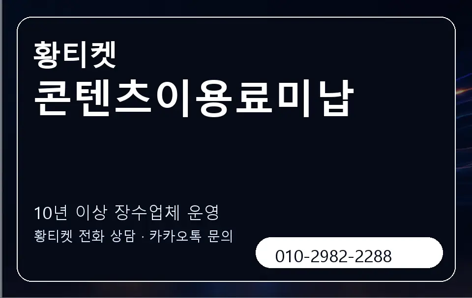 콘텐츠이용료미납 황티켓 캐러셀 5