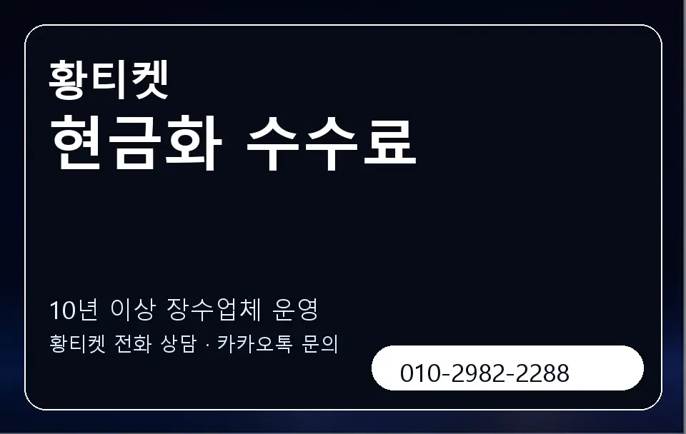 현금화 수수료 황티켓 캐러셀 5