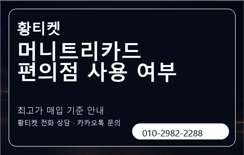 머니트리카드 편의점 사용 여부 황티켓 캐러셀 3