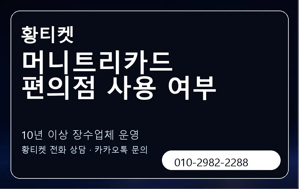 머니트리카드 편의점 사용 여부 황티켓 캐러셀 5
