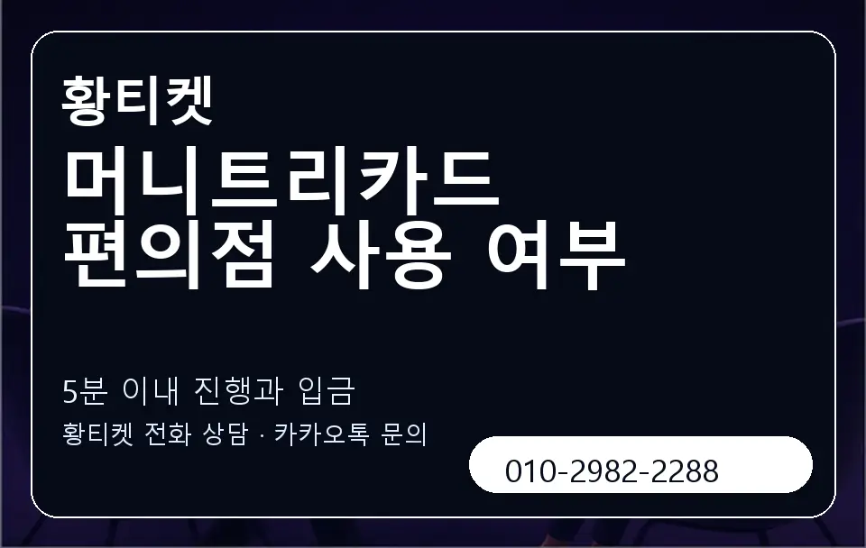 머니트리카드 편의점 사용 여부 황티켓 캐러셀 6