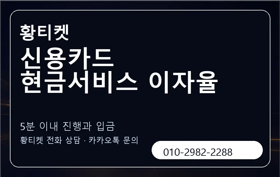 신용카드 현금서비스 이자율 황티켓 캐러셀 6