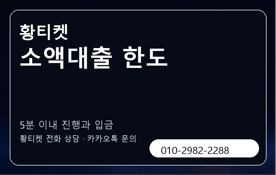 소액대출 한도 황티켓 캐러셀 6