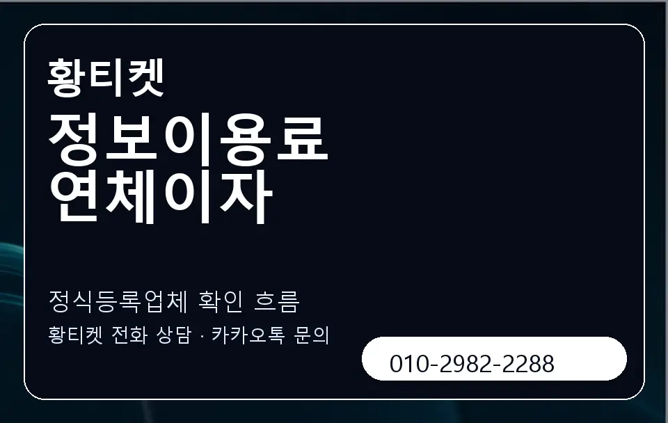정보이용료 연체이자 황티켓 캐러셀 4