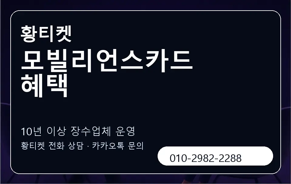 모빌리언스카드 혜택 황티켓 캐러셀 5