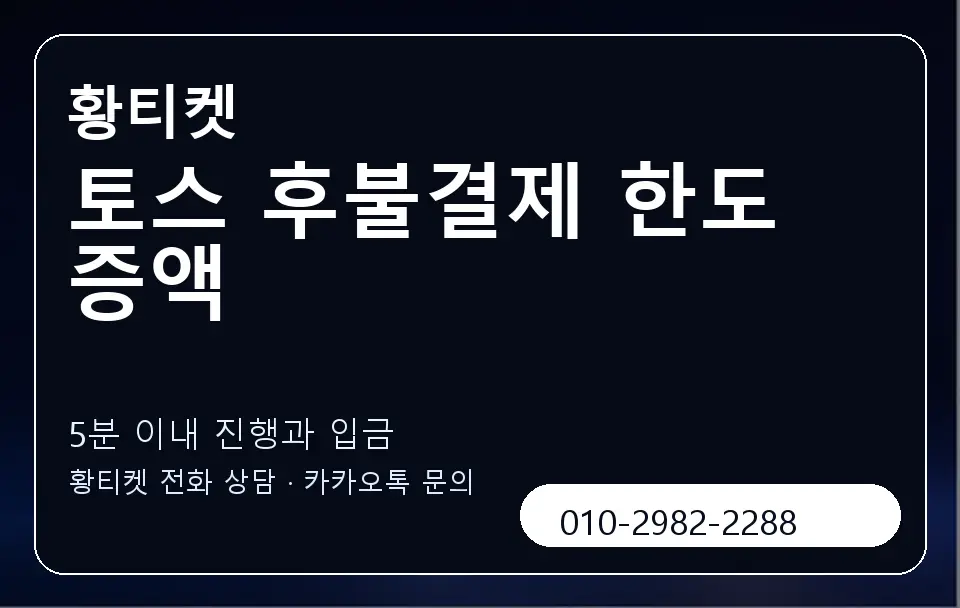 토스 후불결제 한도 증액 황티켓 캐러셀 6