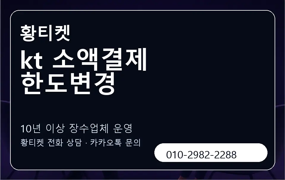 kt 소액결제 한도변경 황티켓 캐러셀 5