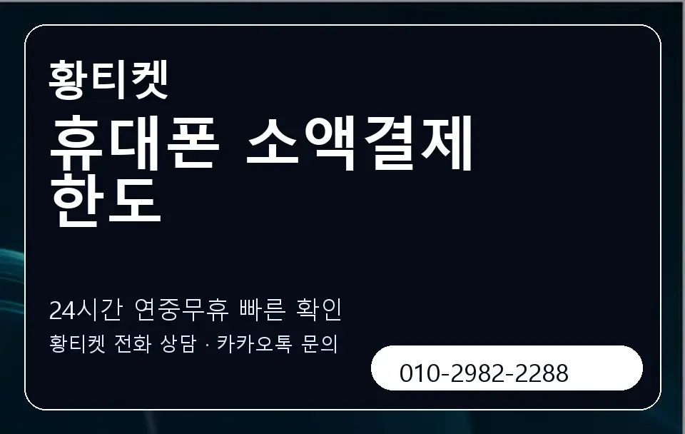 휴대폰 소액결제 한도 황티켓 캐러셀 2