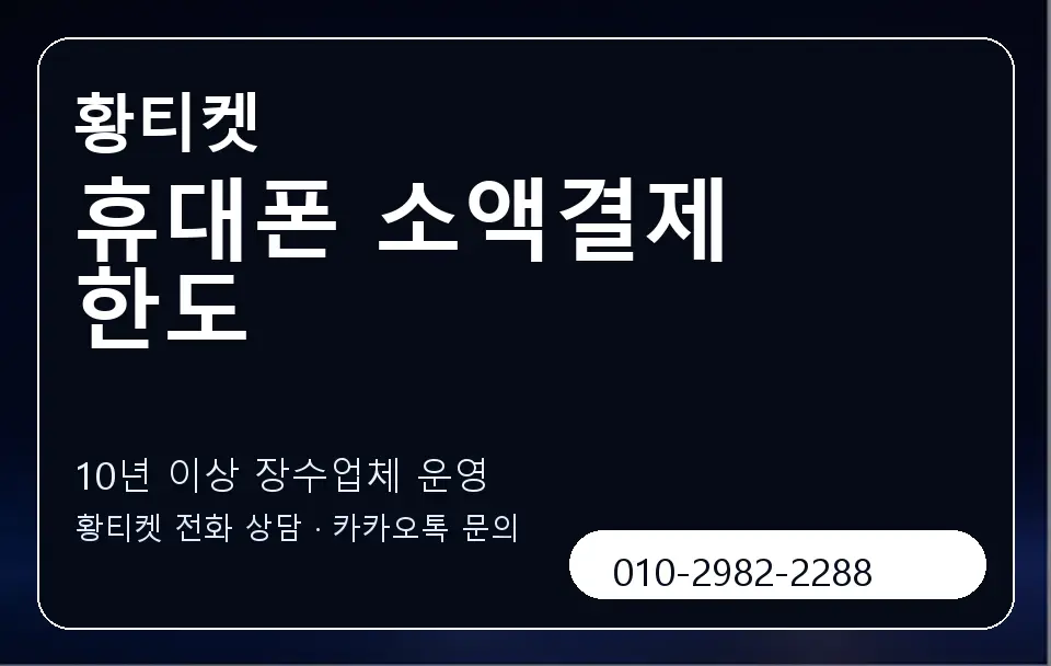 휴대폰 소액결제 한도 황티켓 캐러셀 5