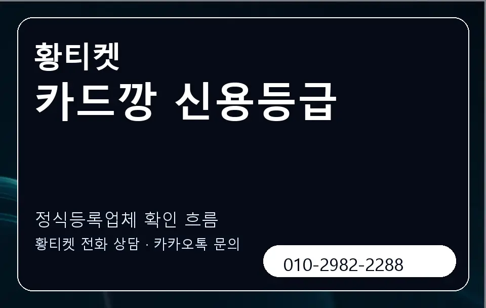 카드깡 신용등급 황티켓 캐러셀 4