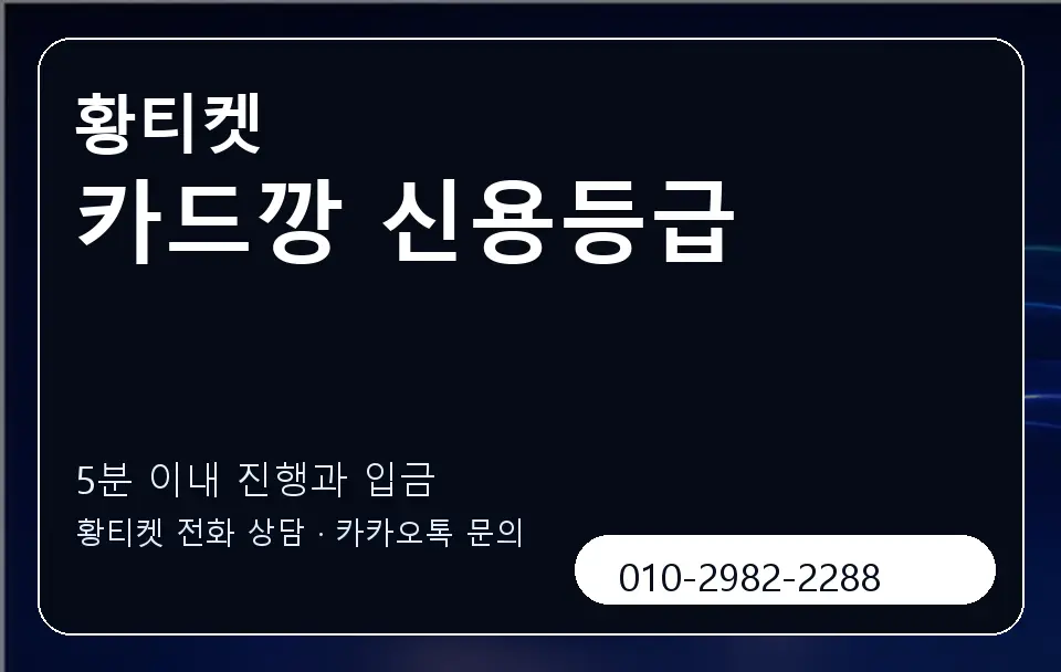 카드깡 신용등급 황티켓 캐러셀 6