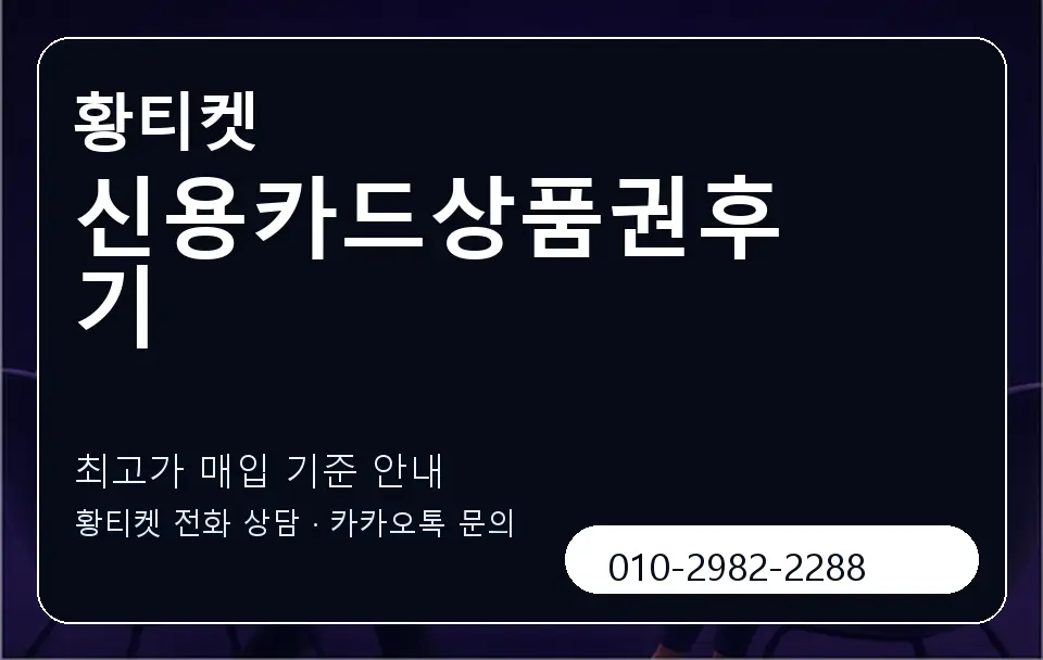 신용카드상품권후기 황티켓 캐러셀 3