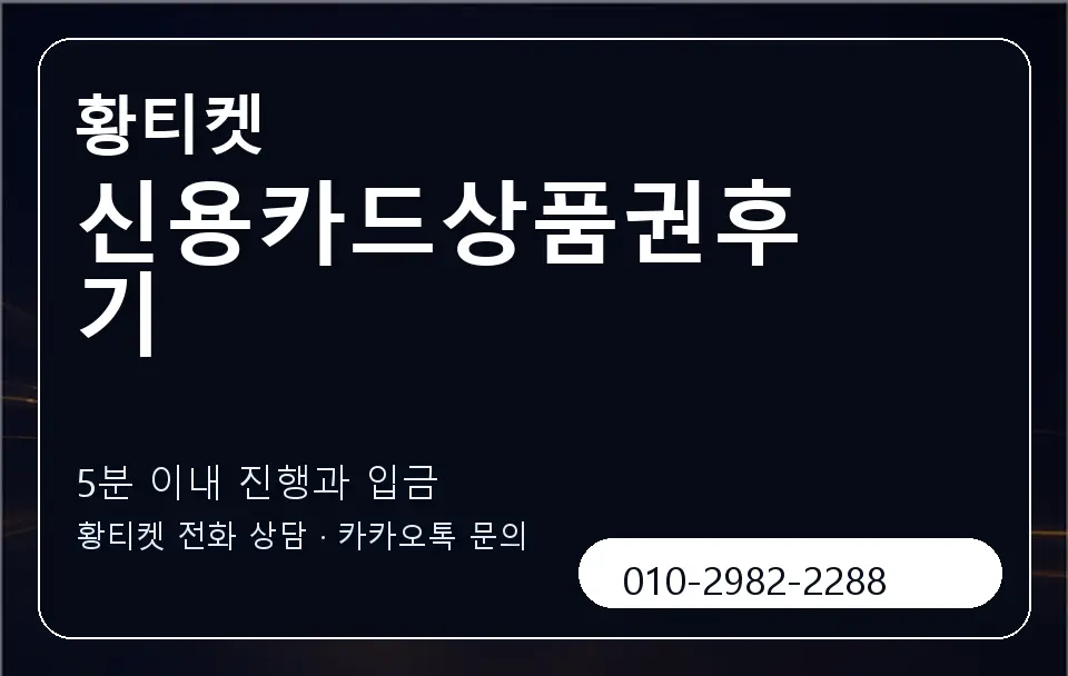 신용카드상품권후기 황티켓 캐러셀 6