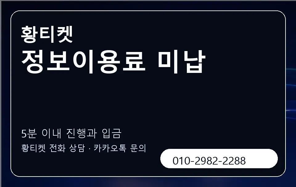 정보이용료 미납 황티켓 캐러셀 6