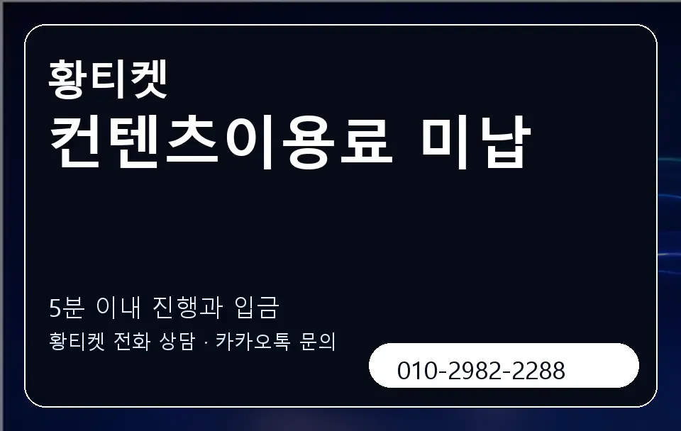 컨텐츠이용료 미납 황티켓 캐러셀 6