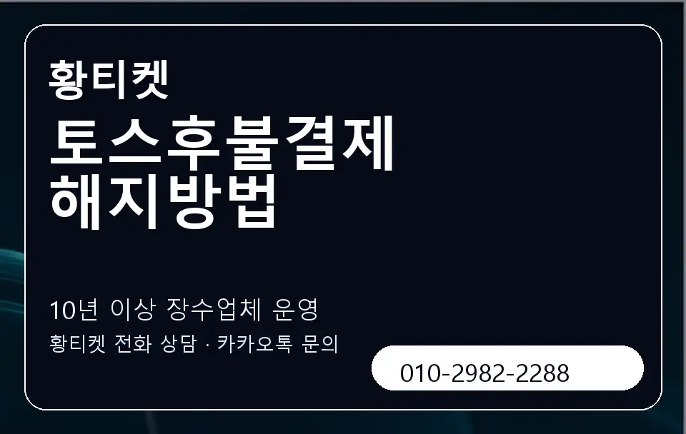 토스후불결제 해지방법 황티켓 캐러셀 5