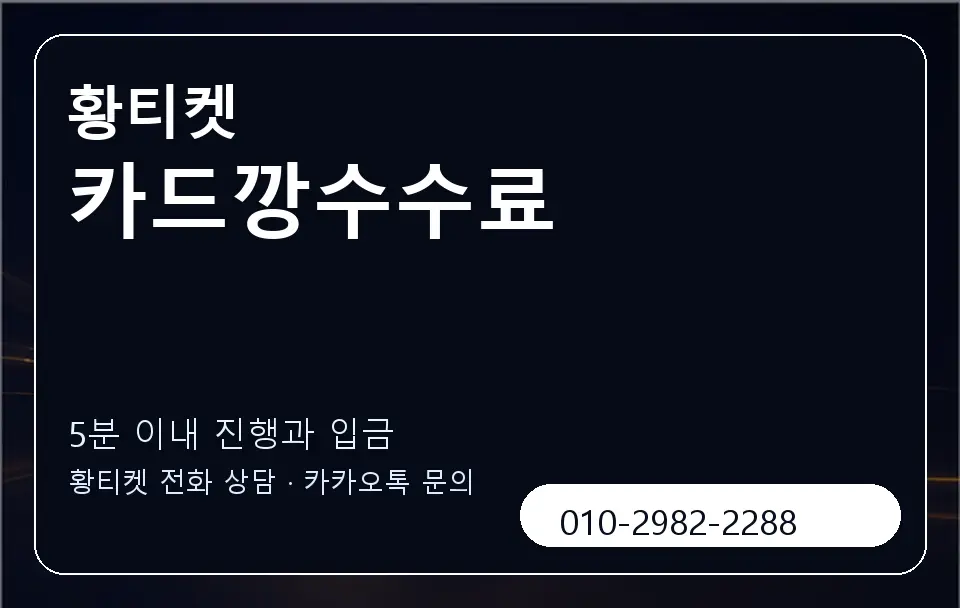 카드깡수수료 황티켓 캐러셀 6