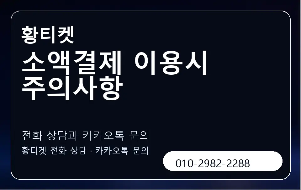 소액결제 이용시 주의사항 황티켓 캐러셀 1
