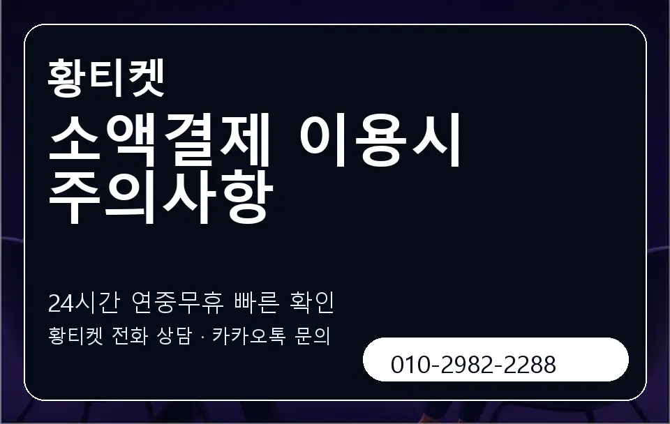 소액결제 이용시 주의사항 황티켓 캐러셀 2