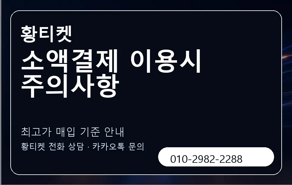 소액결제 이용시 주의사항 황티켓 캐러셀 3