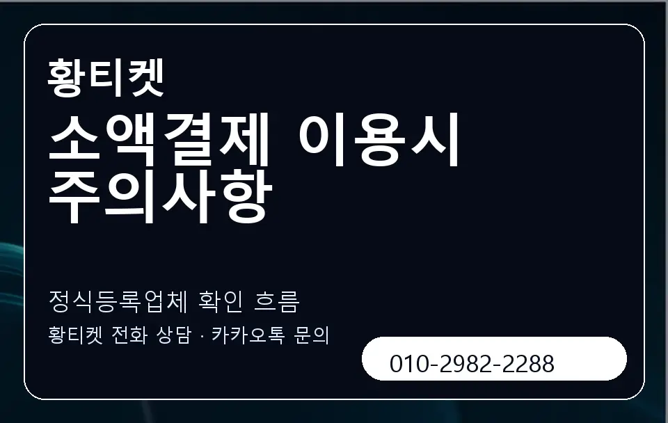 소액결제 이용시 주의사항 황티켓 캐러셀 4