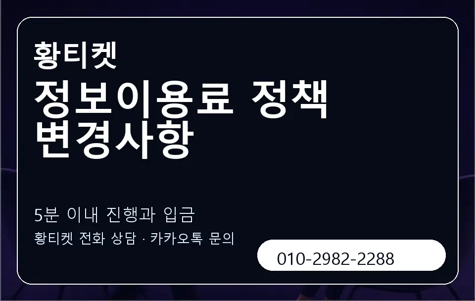 정보이용료 정책 변경사항 황티켓 캐러셀 6