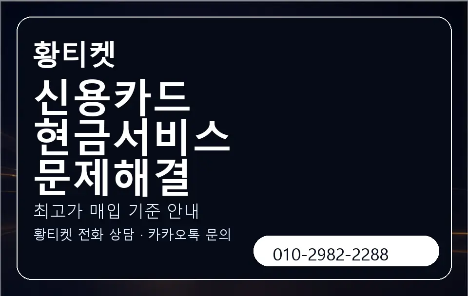 신용카드 현금서비스 문제해결 황티켓 캐러셀 3