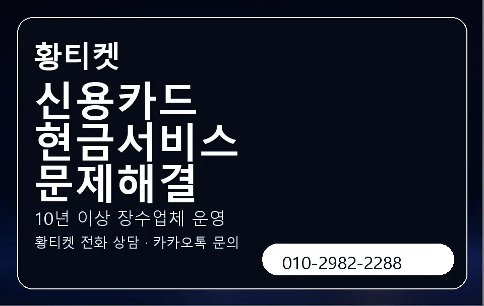 신용카드 현금서비스 문제해결 황티켓 캐러셀 5