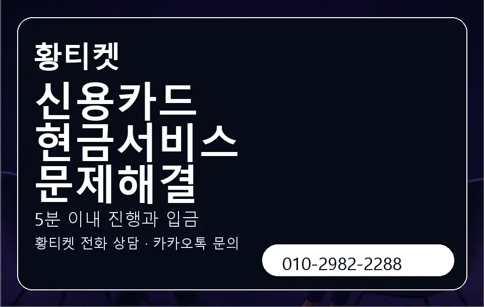 신용카드 현금서비스 문제해결 황티켓 캐러셀 6