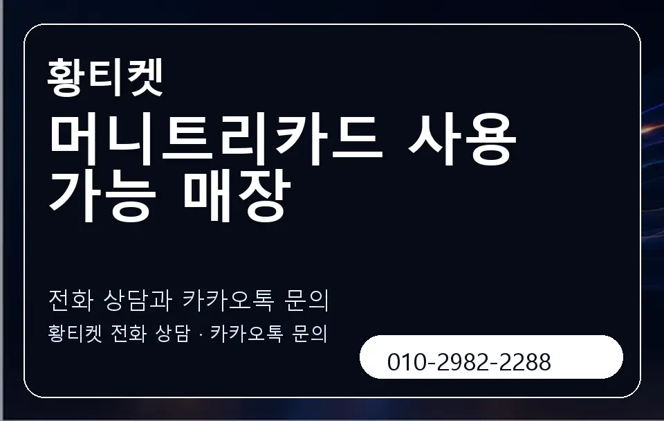 머니트리카드 사용 가능 매장 황티켓 캐러셀 1