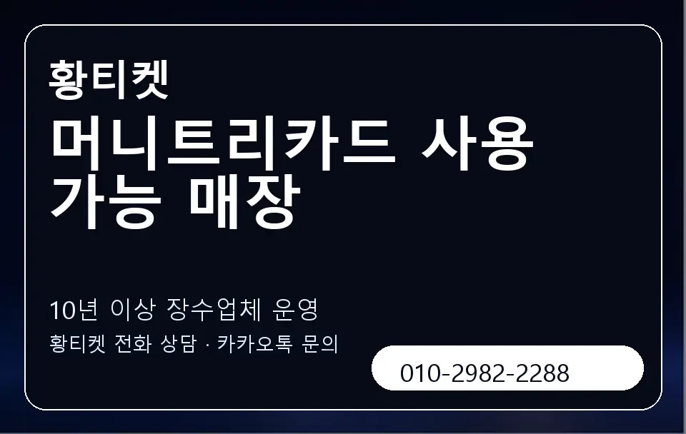 머니트리카드 사용 가능 매장 황티켓 캐러셀 5