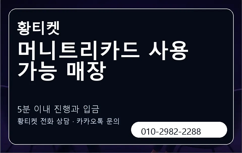 머니트리카드 사용 가능 매장 황티켓 캐러셀 6