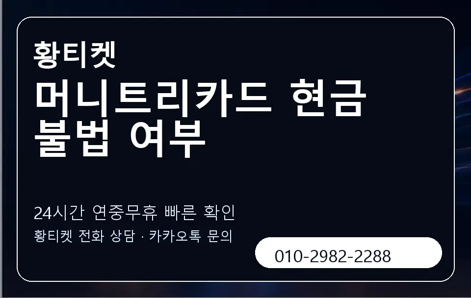 머니트리카드 현금 불법 여부 황티켓 캐러셀 2