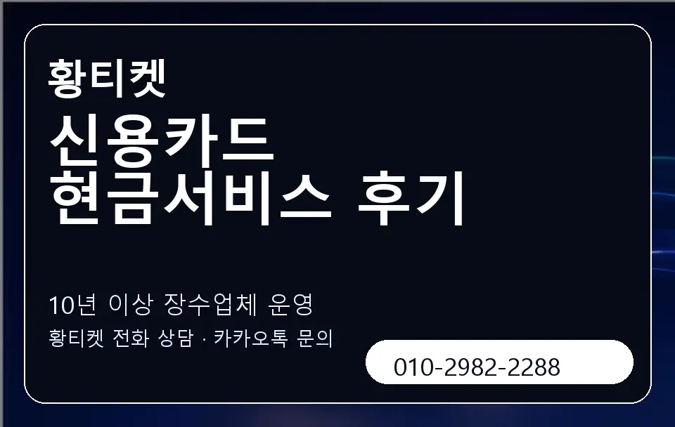 신용카드 현금서비스 후기 황티켓 캐러셀 5