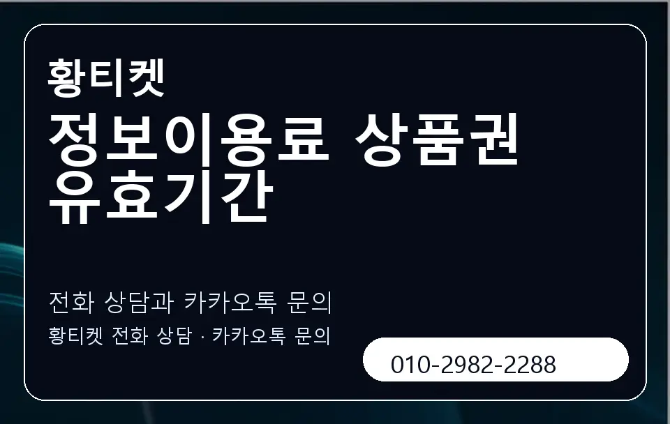 정보이용료 상품권 유효기간 황티켓 캐러셀 1
