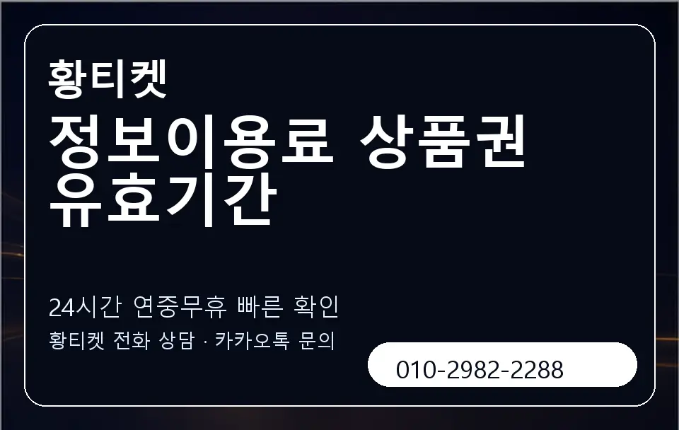 정보이용료 상품권 유효기간 황티켓 캐러셀 2