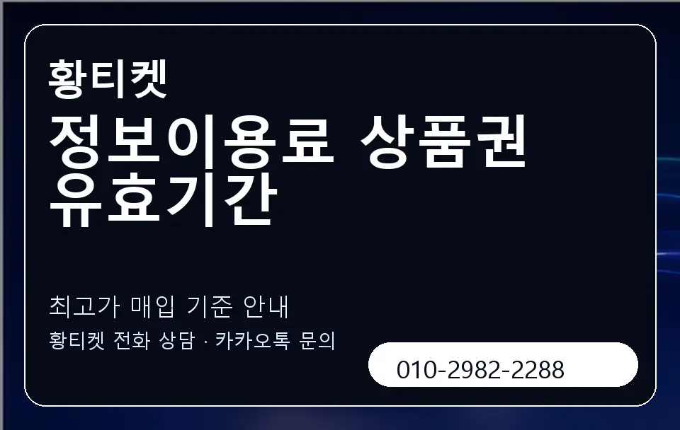 정보이용료 상품권 유효기간 황티켓 캐러셀 3