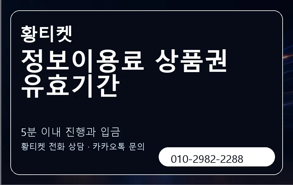 정보이용료 상품권 유효기간 황티켓 캐러셀 6