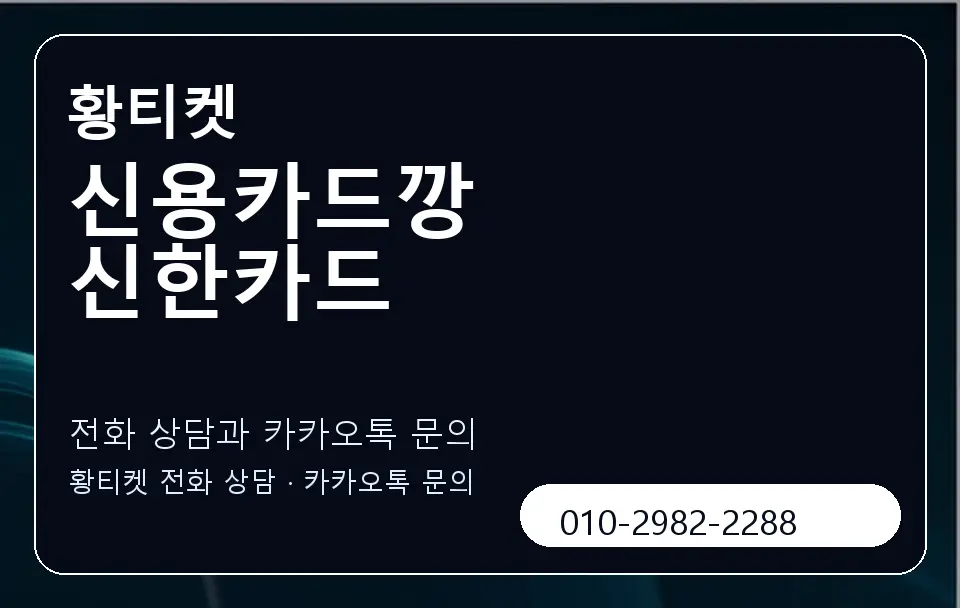 신용카드깡 신한카드 황티켓 캐러셀 1