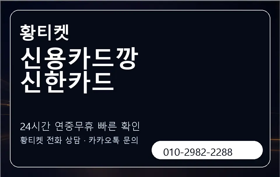신용카드깡 신한카드 황티켓 캐러셀 2