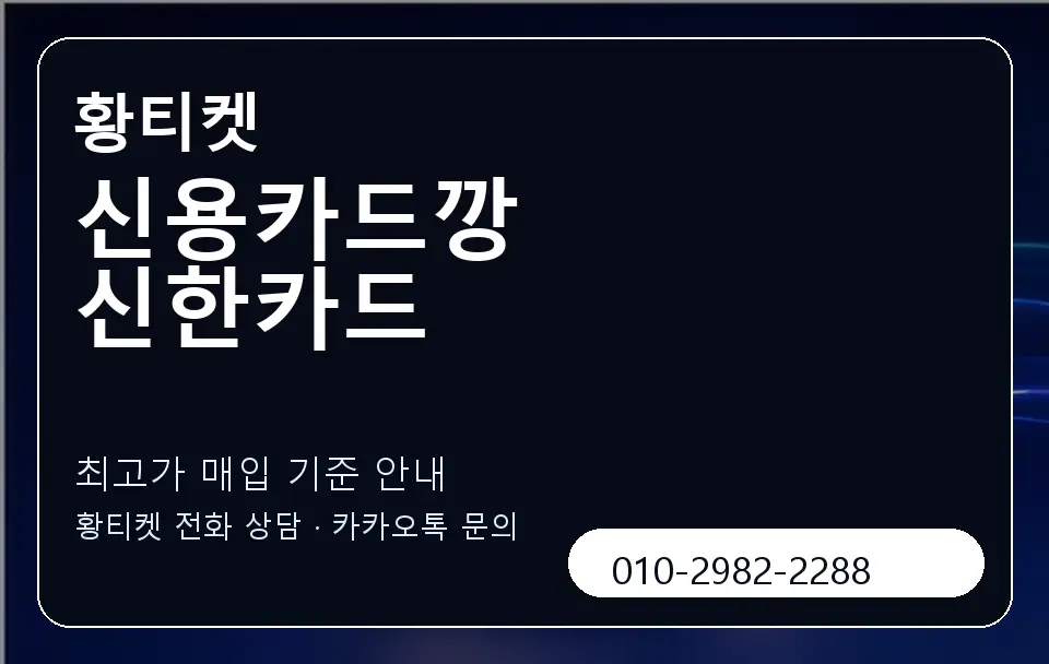 신용카드깡 신한카드 황티켓 캐러셀 3